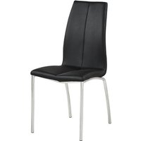 Opal Faux Leather Dining Chair In Black With Chrome Legs