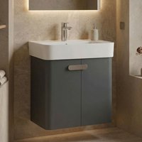 Orbit Wooden Wall Mounted Vanity Unit & Basin with 2 Doors in Anthracite