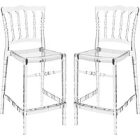 Oregon Clear Transparent Polycarbonate Bistro Chairs In Pair