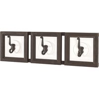 Orem Wooden Wall Hung 3 Hooks Coat Rack In White And Brown
