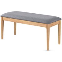Orillia Wooden Dining Bench With Fabric Seat In Oak