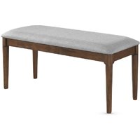 Orillia Wooden Dining Bench With Fabric Seat In Walnut
