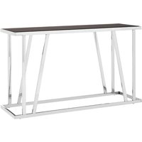 Orion Black Glass Top Console Table With Chrome Frame
