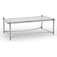 Orion Clear Glass Top Coffee Table With Silver Metal Frame