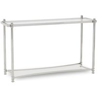 Orion Clear Glass Top Console Table With Silver Metal Frame