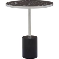 Orizone Black Marble End Table With Silver Steel Frame