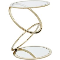 Orizone Clear Glass Top End Table With Gold Steel Frame