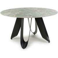 Oshawa Marble Effect Round Dining Table In Green