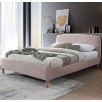 Otaola Fabric Double Bed In Pink