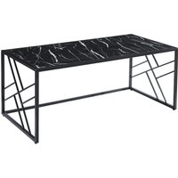 Ovid Gloss Black Marble Effect Coffee Table With Black Frame