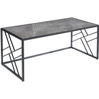 Ovid Gloss Grey Marble Effect Coffee Table With Black Frame