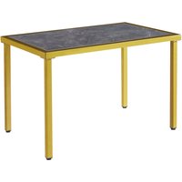 Ovid Gloss Grey Marble Effect Dining Table With Gold Frame