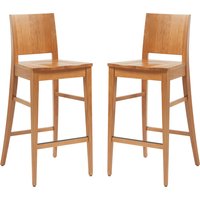 Owensboro Natural Wooden Bar Stools In Pair