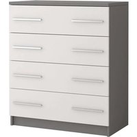 Oxnard Wooden Chest Of 4 Drawers In Matt Grey