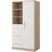 Oxnard Wooden Highboard With 1 Door 3 Drawers In Sonoma Oak