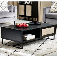 Pabla Wooden Coffee Table With 2 Drawers In Black