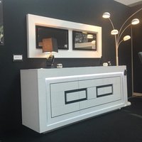 Padua Wooden LED Sideboard In High Gloss White And Black Padua Wooden LED Sideboard In High Gloss White And Black