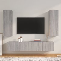 Paidi Wooden Living Room Furniture Set In Grey Sonoma Oak
