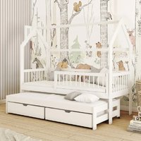 Paige Wooden Day Bed Without Mattress And Trundle In White