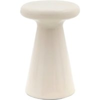 Palikir High Gloss Side Table Round In Cream
