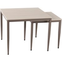 Palmerton Ceramic Square Nest Of 2 Tables In Matt Latte