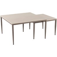 Palmerton Ceramic Square Nesting Coffee Tables In Matt Latte