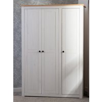 Pavia Wardrobe With 3 Doors In White And Natural Wax