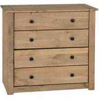 Pavia Wooden Chest Of 4 Drawers In Natural Wax