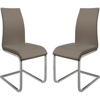 Paoli Taupe Faux Leather Dining Chairs In Pair