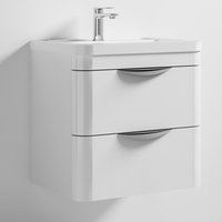 Paradox 60cm Wall Vanity With Ceramic Basin In Gloss White Paradox 60cm Wall Vanity With Ceramic Basin In Gloss White