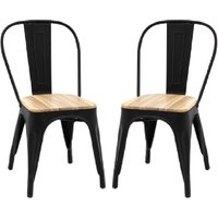 Paralia Outdoor Natural Wooden Dining Chairs In Pair