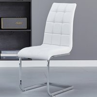 Paris Faux Leather Dining Chair In White