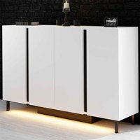 Paris Wooden LED Sideboard with 4 Doors in White