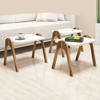 Paris Wooden Nesting Side Tables in Walnut and Cream