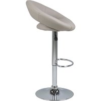 Parker Leather Bar Stool With Chrome Base In Light Grey