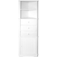 Partland Corner Wooden Storage Unit In White