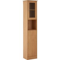 Partland Wooden Floor Standing Tall Bathroom Cabinet In Oak