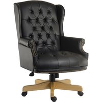 Patmos Executive Office Chair In Black Bonded Leather