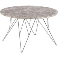 Patoka Grey Brown Marble Coffee Table With Chrome Frame