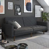 Pawson Fabric Sofa Bed With Wooden Legs In Grey