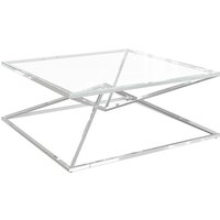 Penrith Clear Glass Coffee Table With Stainless Steel Frame