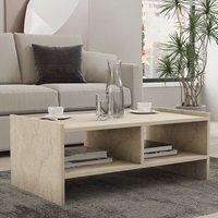 Pera Wooden Coffee Table in Travertine Marble Effect