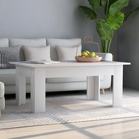 Perilla Rectangular Wooden Coffee Table In White