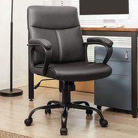 Perris Faux Leather Executive Rocker Home Office Chair In Black Perris Faux Leather Executive Rocker Home Office Chair In Black