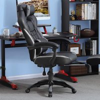 Perris Faux Leather Gaming Chair In Black And Grey Perris Faux Leather Gaming Chair In Black And Grey