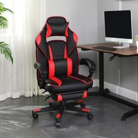 Perris Faux Leather Home And Office Chair In Black And Red Perris Faux Leather Home And Office Chair In Black And Red