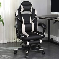Perris Faux Leather Home And Office Chair In Black And White Perris Faux Leather Home And Office Chair In Black And White