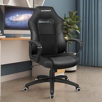 Perris Faux Leather Racing Sport Home And Office Chair In Black Perris Faux Leather Racing Sport Home And Office Chair In Black