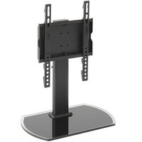 Perth 43'' Universal Swivel Table Top Glass Base TV Stand - Black