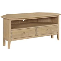 Petaluma Wooden Corner TV Stand With 2 Drawers - Oak
